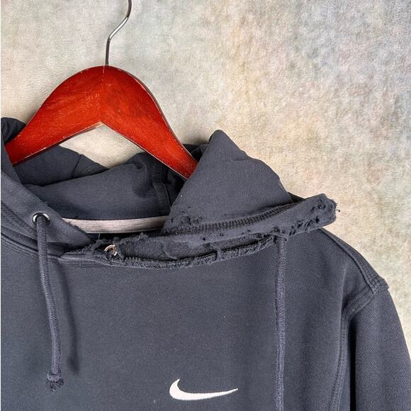Nike Sportswear Hoodie Sweatshirt Mens Sz L Black Pullover Embroidered Logo - Picture 7 of 10